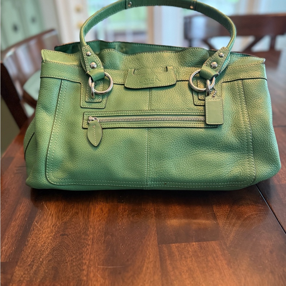 Coach Green Leather Shoulder Bag